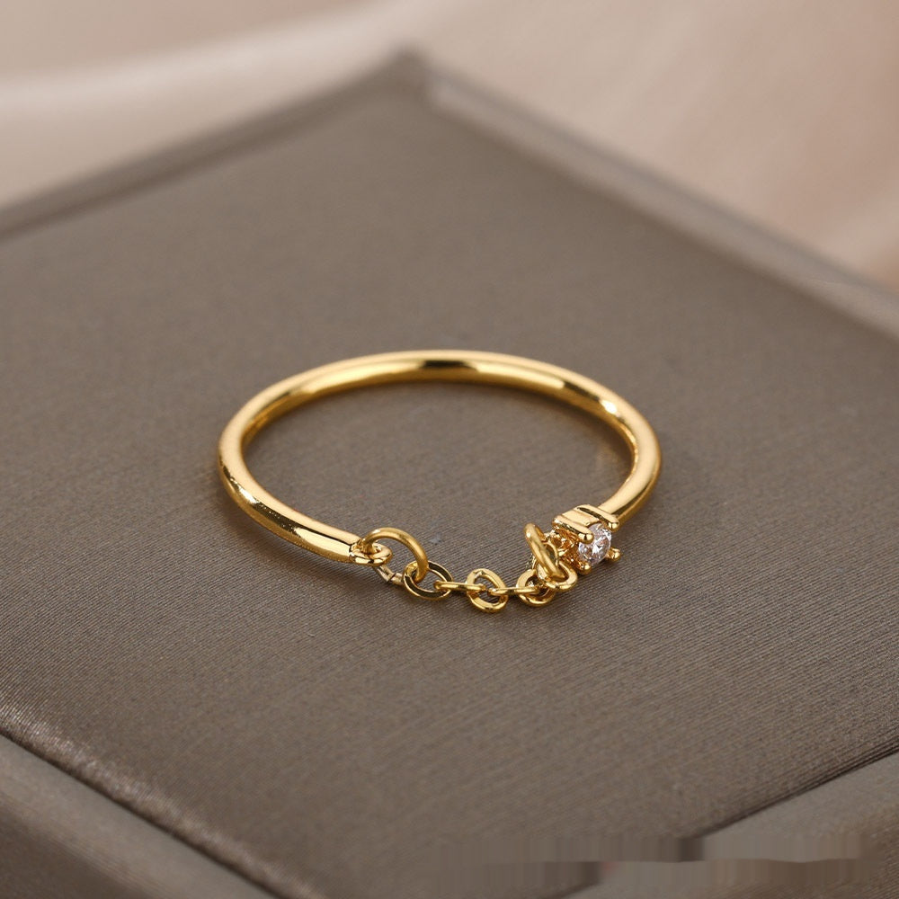 Female Creative Double-layer Cross Frame Ring