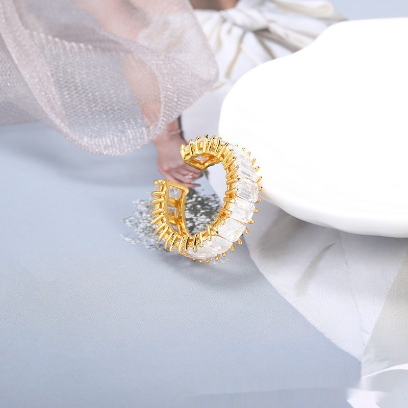 Female Creative Double-layer Cross Frame Ring