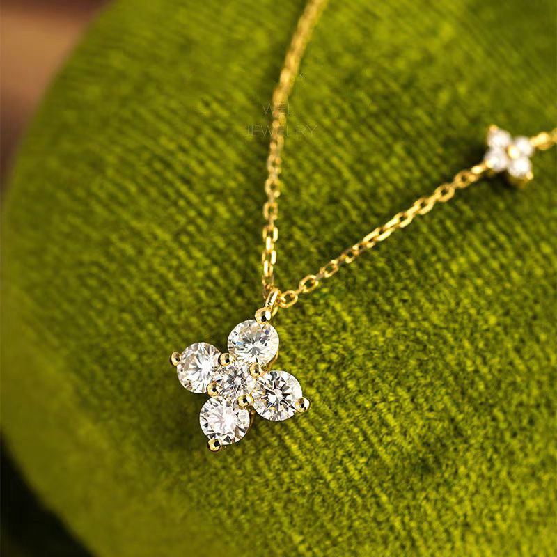 Diamond Clover Clavicle Chain