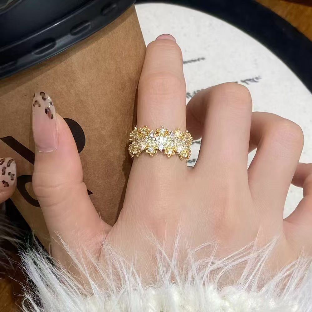 Diamond Zircon Open Ring