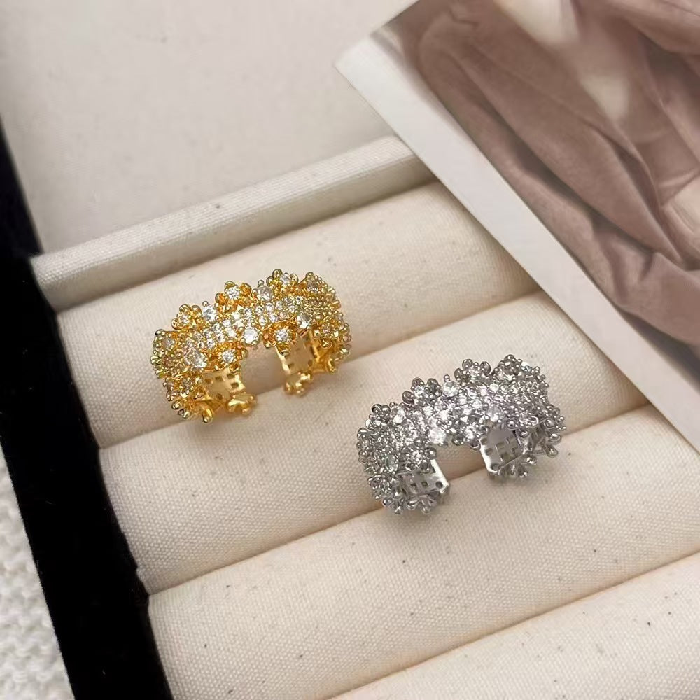 Diamond Zircon Open Ring