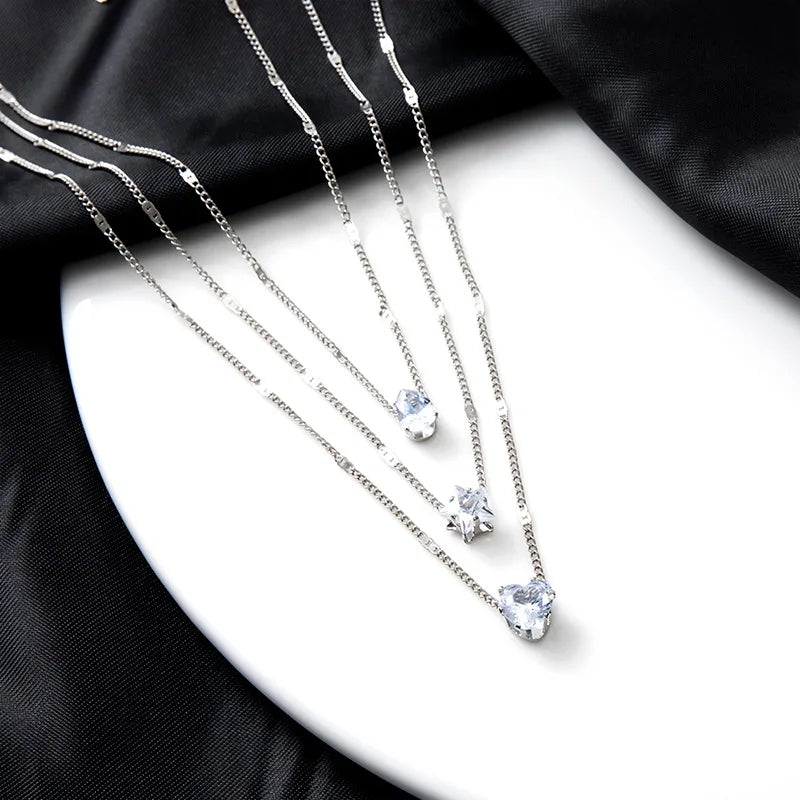Triple zircon necklace