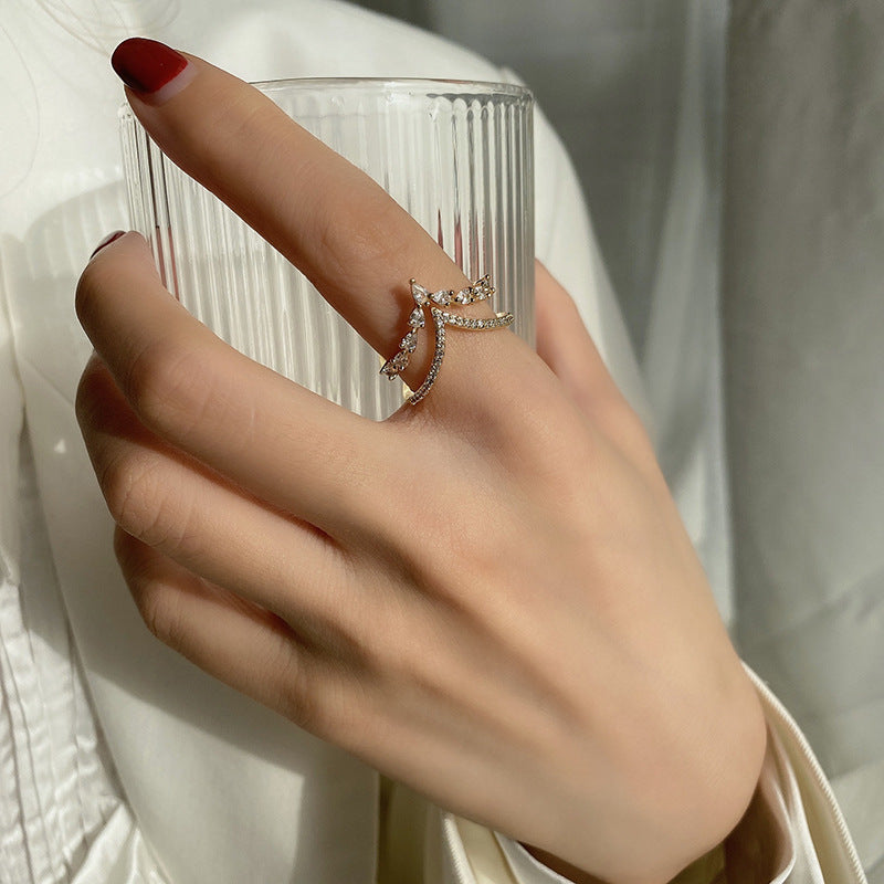 Double layer Heart-shaped Diamond Ring