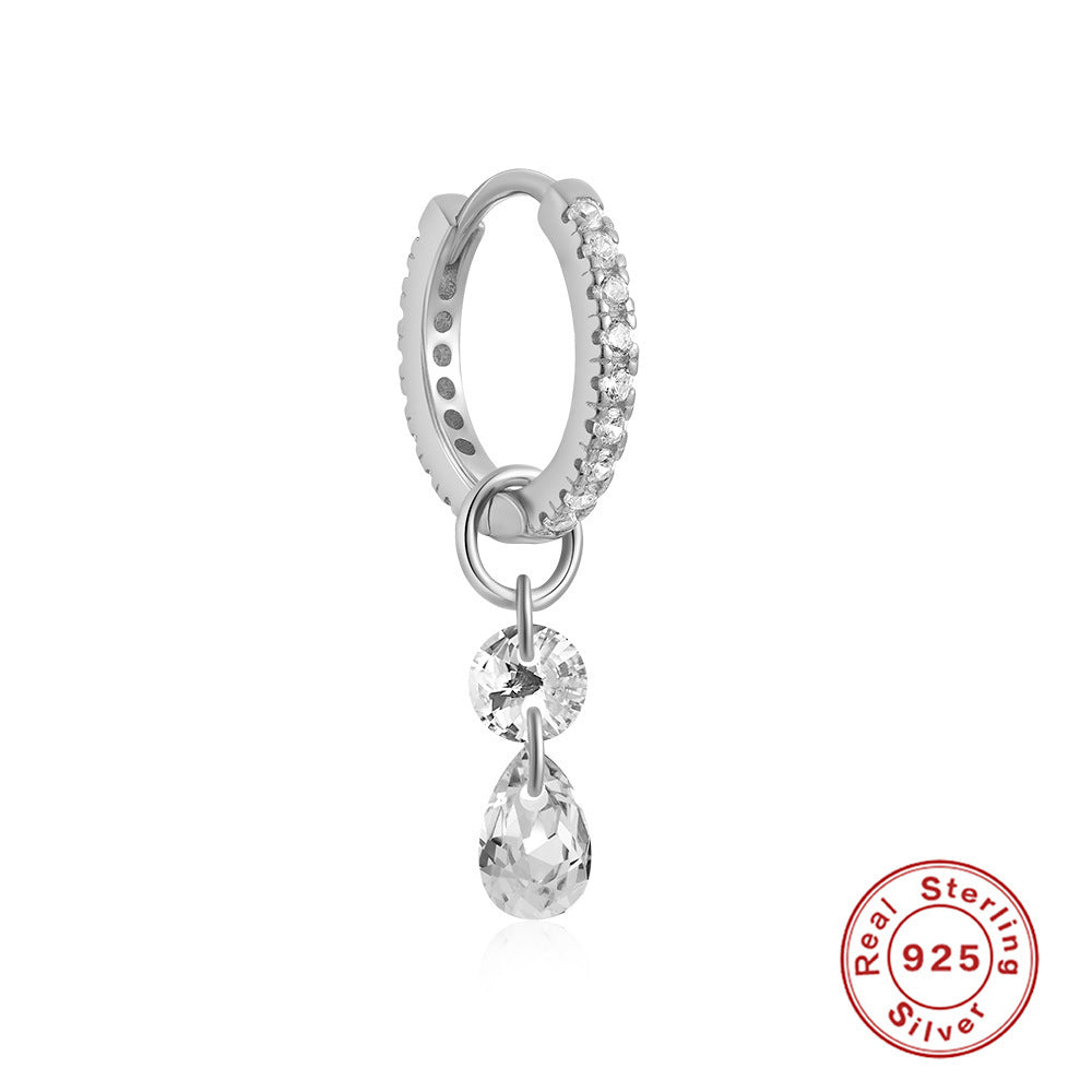 Silver Diamond Earring With Pendant