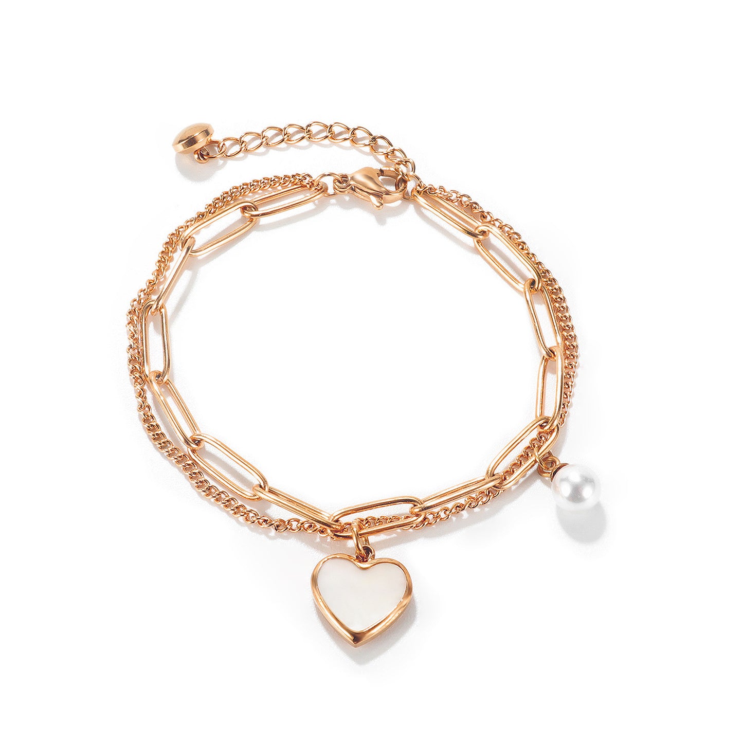 Double-layer Heart Pearl Bracelet