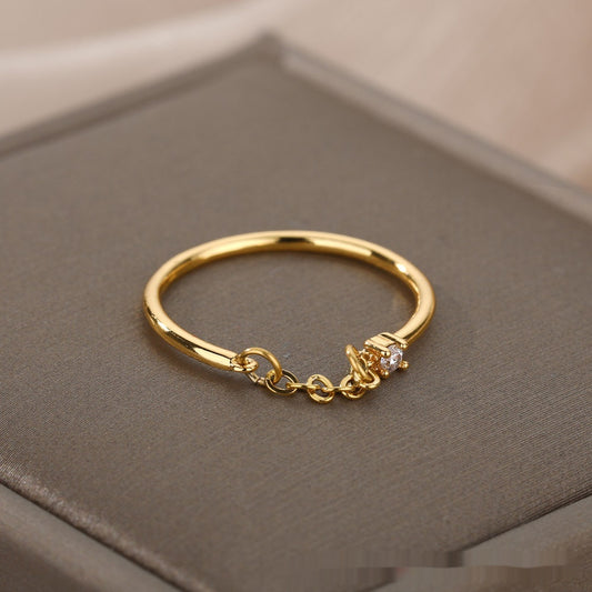 Female Creative Double-layer Cross Frame Ring