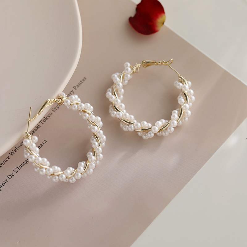 Pearl Circle Earrings