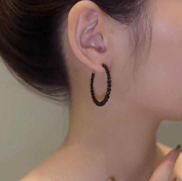 Elegant Luxury Black Crystal Earrings