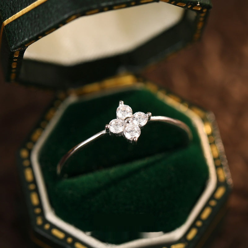 Diamond Four-leaf Clover Ring