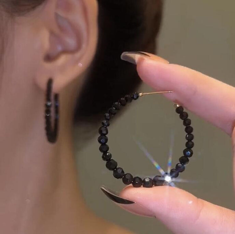 Elegant Luxury Black Crystal Earrings