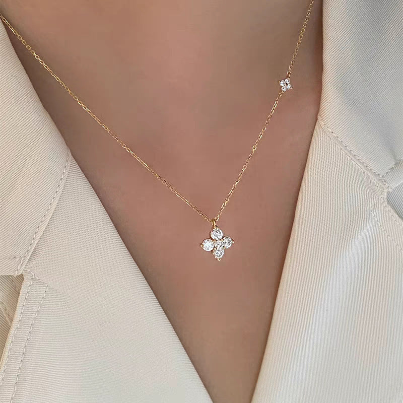 Diamond Clover Clavicle Chain
