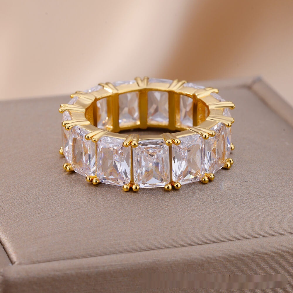 Female Creative Double-layer Cross Frame Ring