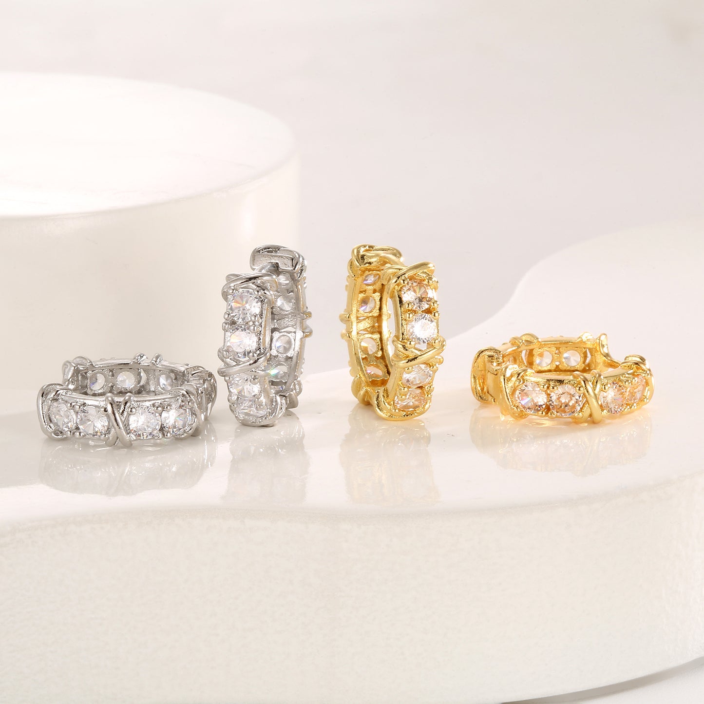 Geometric Diamond Earrings