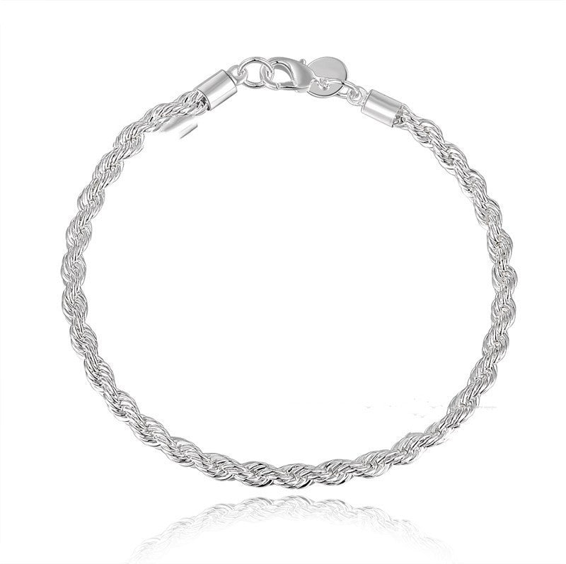 Silver Twisted Rope Bracelet