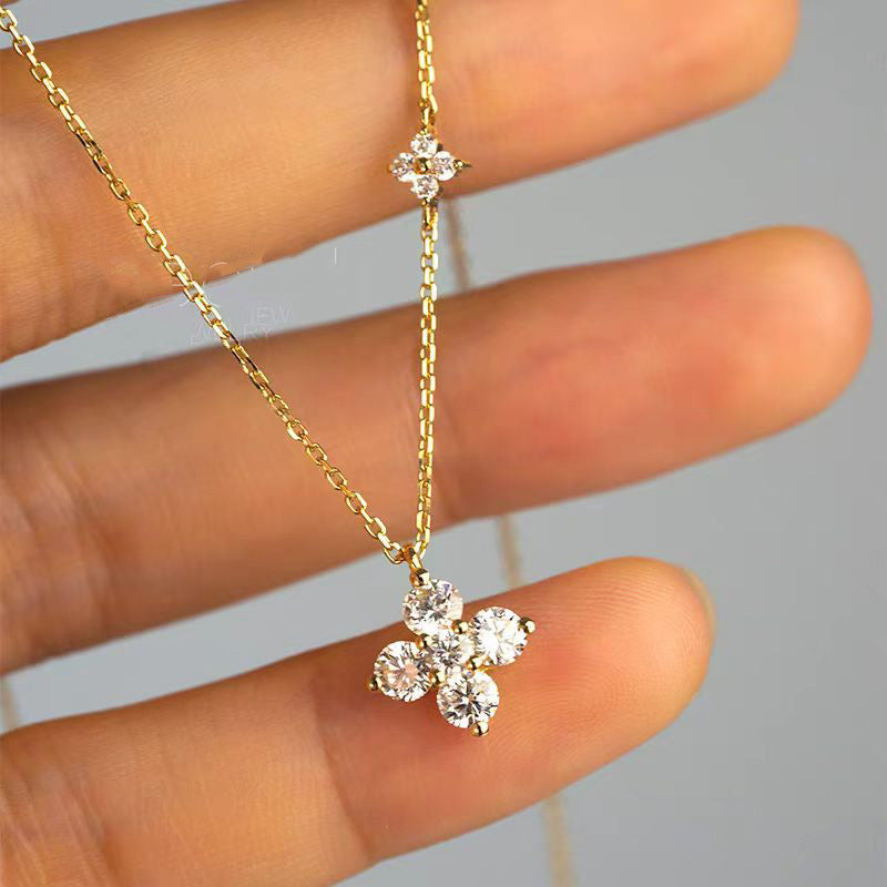 Diamond Clover Clavicle Chain