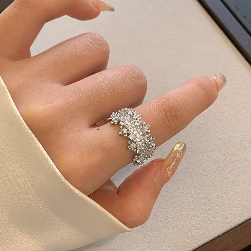 Diamond Zircon Open Ring