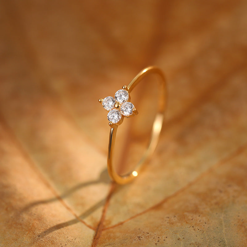 Diamond Four-leaf Clover Ring