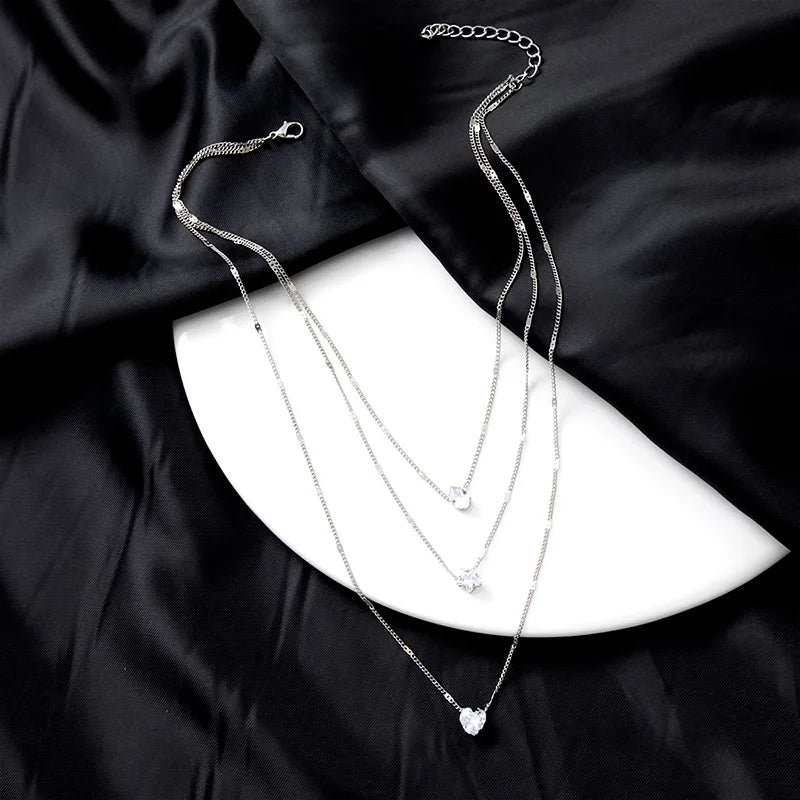Triple zircon necklace