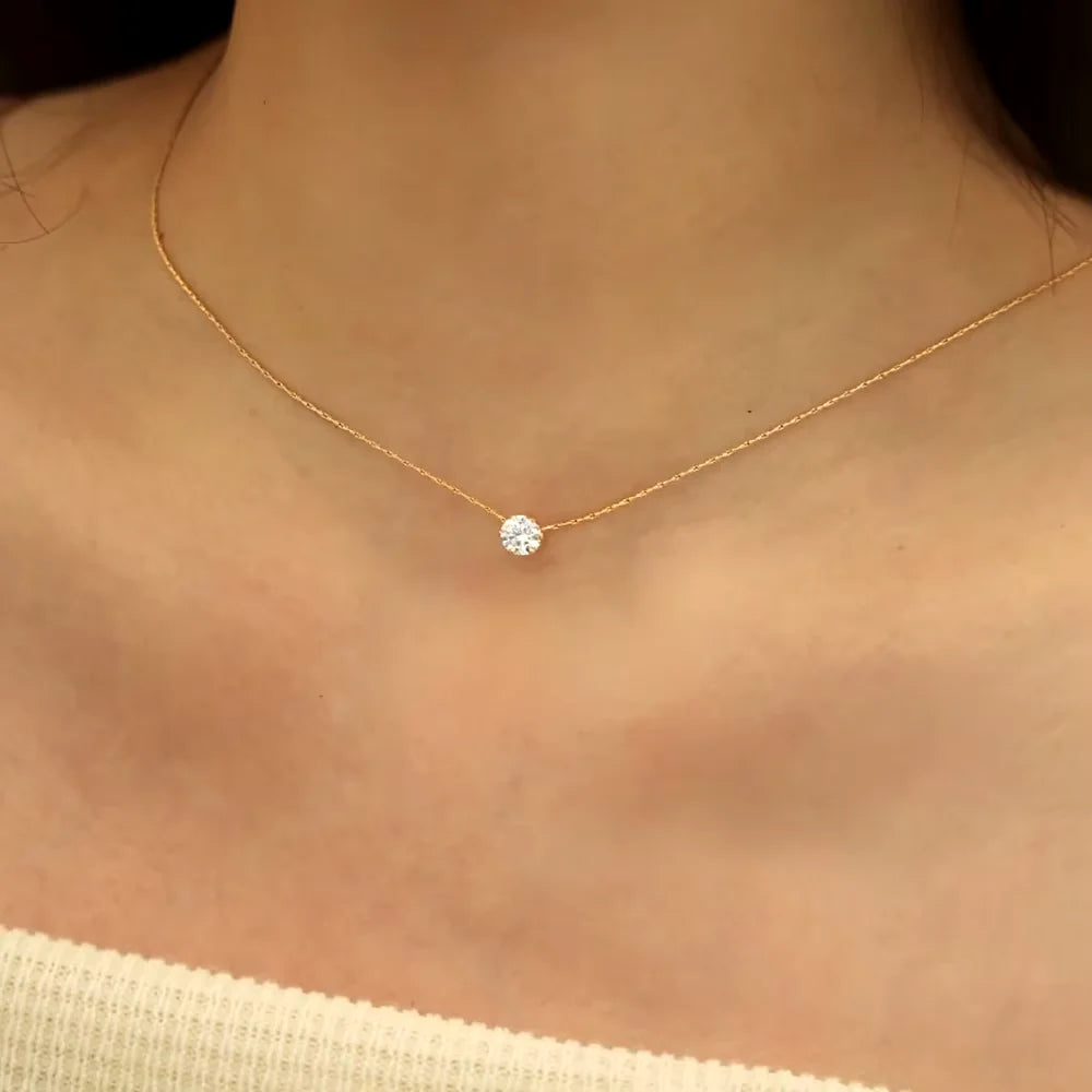 Minimal diamond necklace
