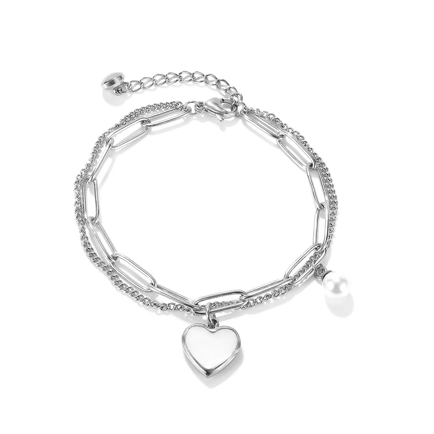 Double-layer Heart Pearl Bracelet