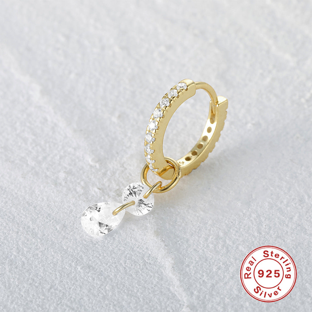 Silver Diamond Earring With Pendant