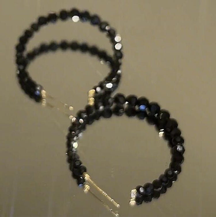 Elegant Luxury Black Crystal Earrings