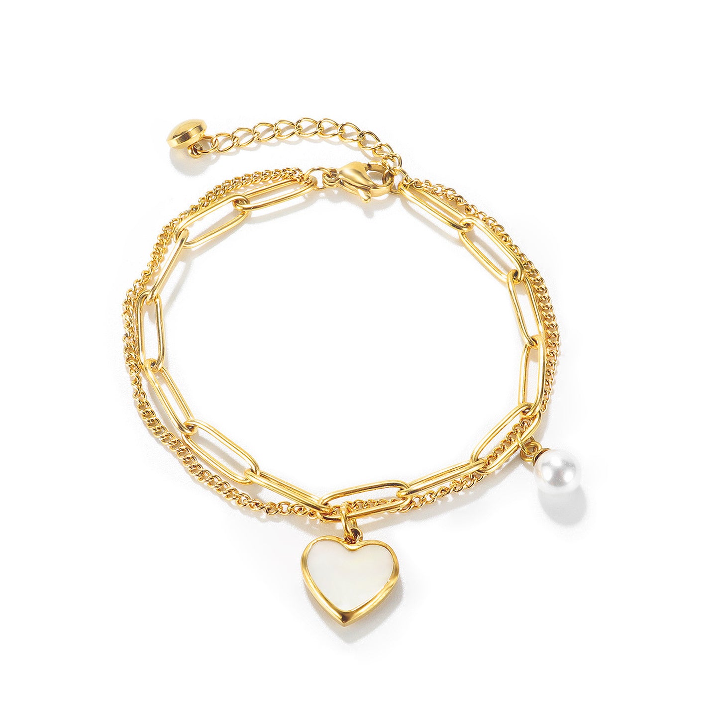 Double-layer Heart Pearl Bracelet