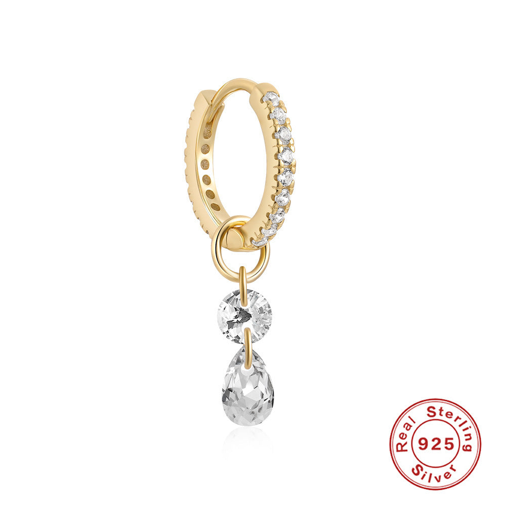 Silver Diamond Earring With Pendant